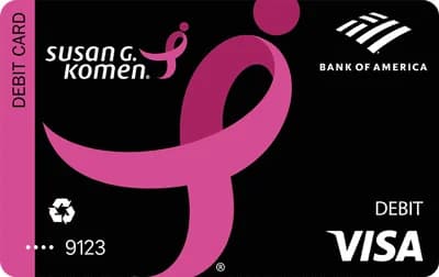 Susan G. Komen® Customized Cash Rewards Visa® credit card from Bank of America card art